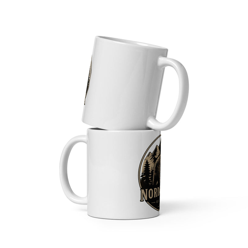 White glossy mug